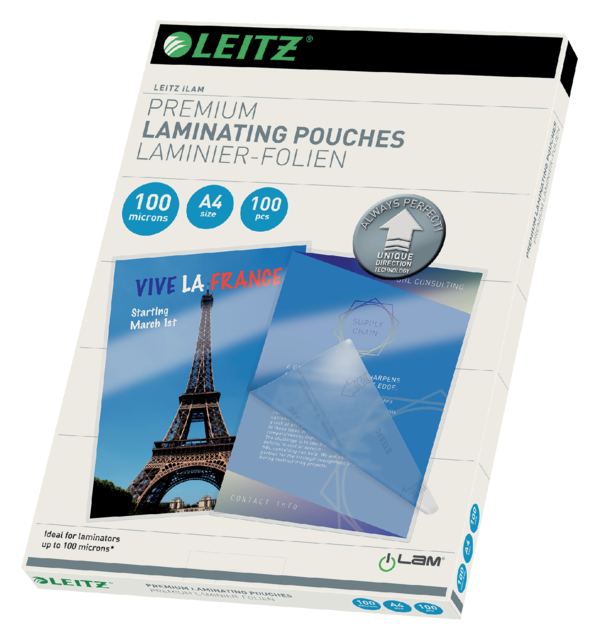 Lamineerhoes Leitz iLAM A4 2x100micron 100 stuks