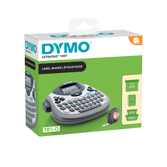 Labelprinter Dymo LetraTag 100T qwerty 12mm zilver