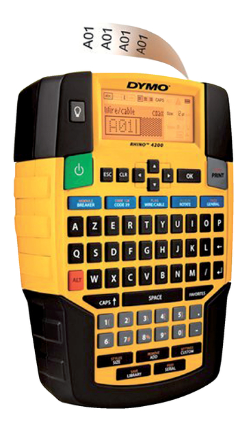 Etiqueteuse Dymo Rhino 4200 Industriel azerty 19mm jaune