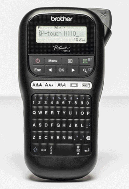 Imprimante d''étiquettes Brother P-touch TZ-e PR-H110 portable qwerty 12mm noir