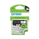 Ruban étiquettes Dymo LabelManager D1 polyester 12mmx5,5m noir sur blanc
