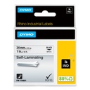 Labeltape Dymo Rhino industrieel zelflaminerend 24mm zwart op wit