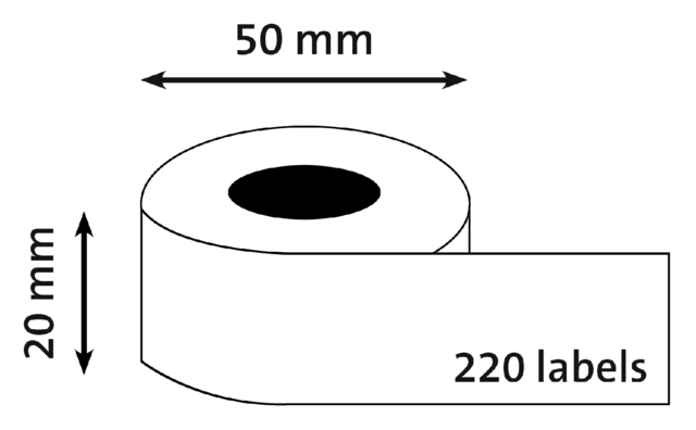 Etiket Dymo LabelWriter naamkaart hangmap 12x50mm 1 rol á 220 stuks wit