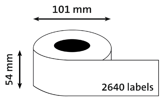 Etiket Dymo LabelWriter naamkaart 54x101mm 12 rollen á 220 stuks wit