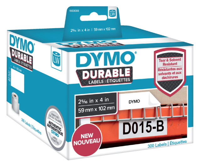 Etiket Dymo LabelWriter industrieel 59x102mm 1 rol á 300 stuks wit