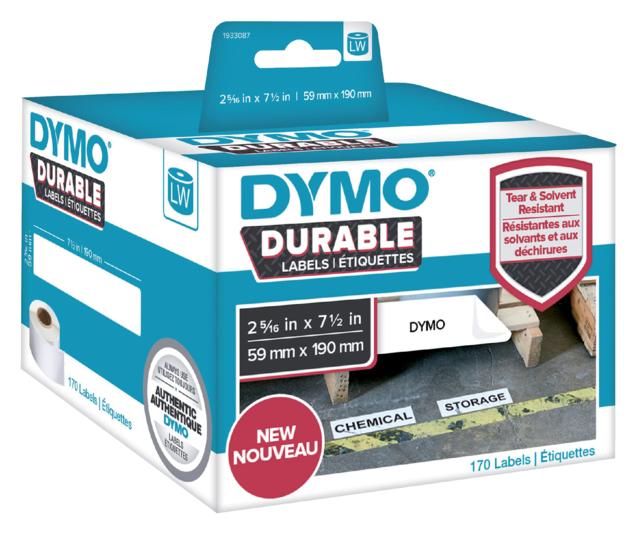 Etiket Dymo LabelWriter industrieel 59x190mm 1 rol á 170 stuks wit