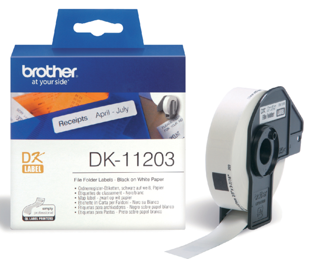 Etiquette Brother DK-11203 nom classeur 17x87mm blanc 1 rouleau 300 pièces