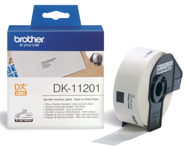 Etiket Brother DK-11201 adressering 29x90mm 1 rol á 400 stuks wit