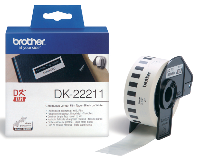 Etiket Brother DK-22211 doorlopend 29mm 1 rol á 15m wit