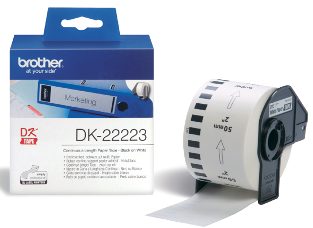 Etiquette Brother DK-22223 continu 50mm 1 rouleau 30m blanc