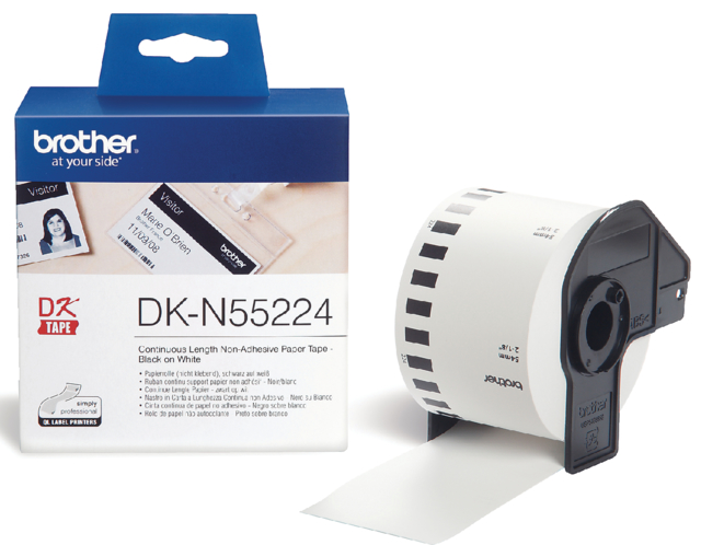 Etiquette Brother DK-N55224 continu non adhésive 54mm 1 rouleau 30m blanc