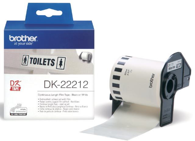 Etiquette Brother DK-22212 continu 62mm 1 rouleau 15m blanc