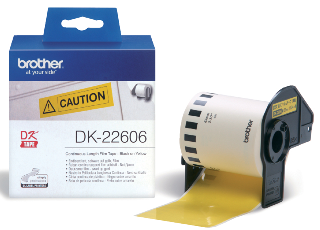 Etiquette Brother DK-22606 continu 62mm 1 rouleau 15m jaune