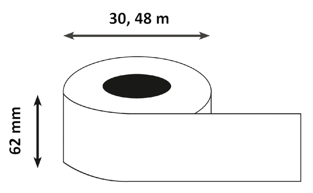 Etiquette Quantore DK-22205 62mmx30,48m blanc