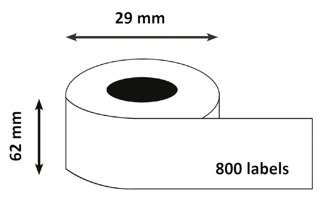 Labeletiket Quantore DK-11209 29x62mm adres wit 800 stuks