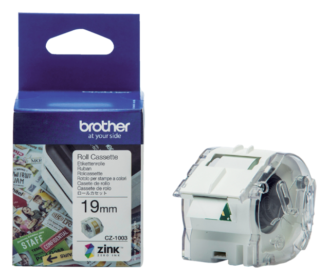 Etiket Brother CZ-1003 multifunctioneel 19mm 1 rol á 5m wit