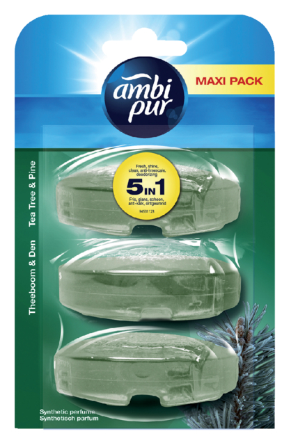 Toiletblok navulling Ambi Pur tea tree & pine 3 stuks