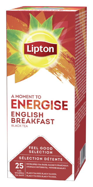 Thee Lipton Energise English breakfast 25x1.5gr