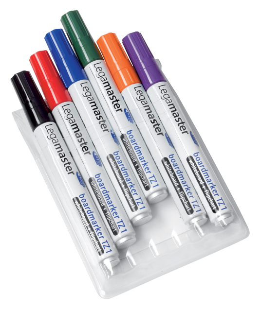 Marqueur tableau blanc Legamaster TZ1 ogive 1,5-3mm assorti 6 pièces