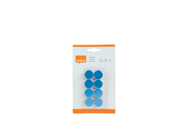 Aimant Nobo 20mm bleu 8 pièces