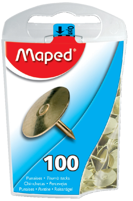 Punaises Maped laiton 100 pièces