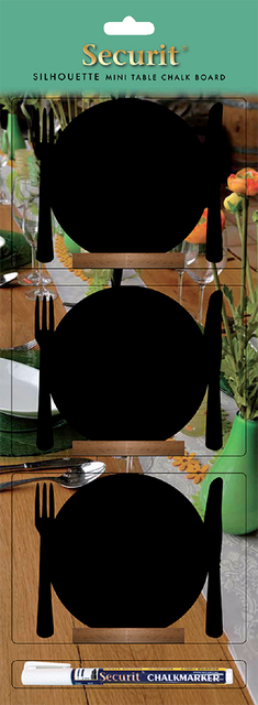 Krijtbord Securit bord 100x120mm houten voet 3 stuks