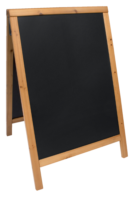 Stoepbord Securit 550x850x30mm teak hout