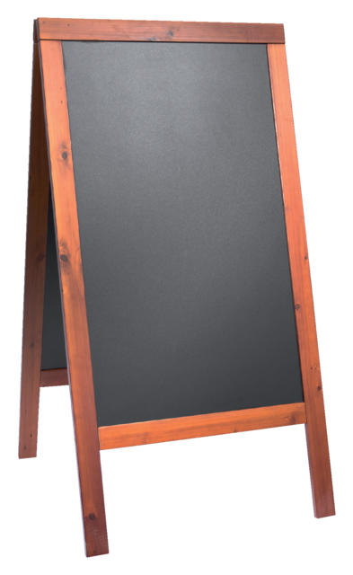 Stoepbord Securit 70x125x4cm mahonie hout