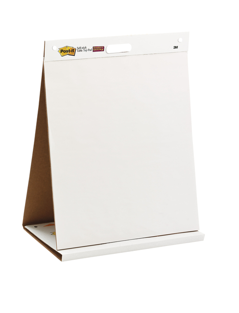 Meeting Chart Post-it 563R Super Sticky 50,8x58,4cm avec support de table blanc 20 feuilles