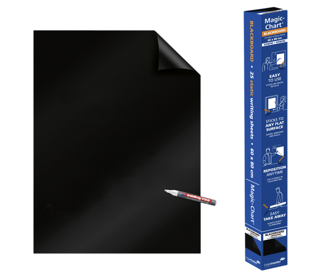 Magic-Chart tableau blanc Legamaster 600x800mm noir 25 feuilles