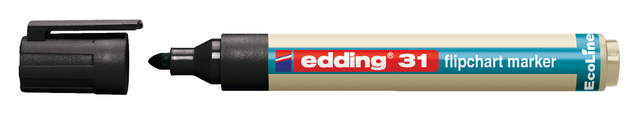 Viltstift edding 31 EcoLine voor flipover rond 1.5-3mm zwart