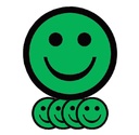 Aimant Smiley 25mm émotion content vert 5 pièces