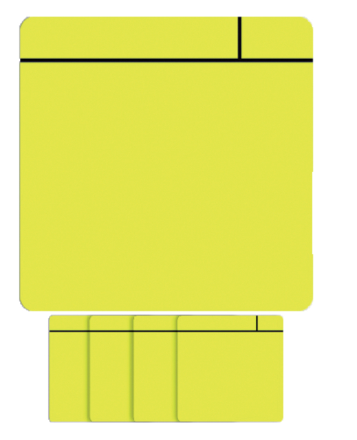 Aimant Scrum 75mmx75mm jaune 5 pièces