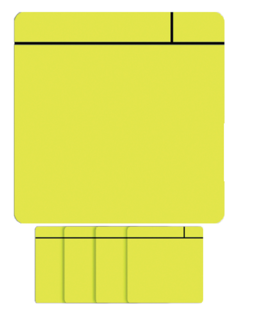 Aimant Scrum 75mmx75mm jaune 5 pièces