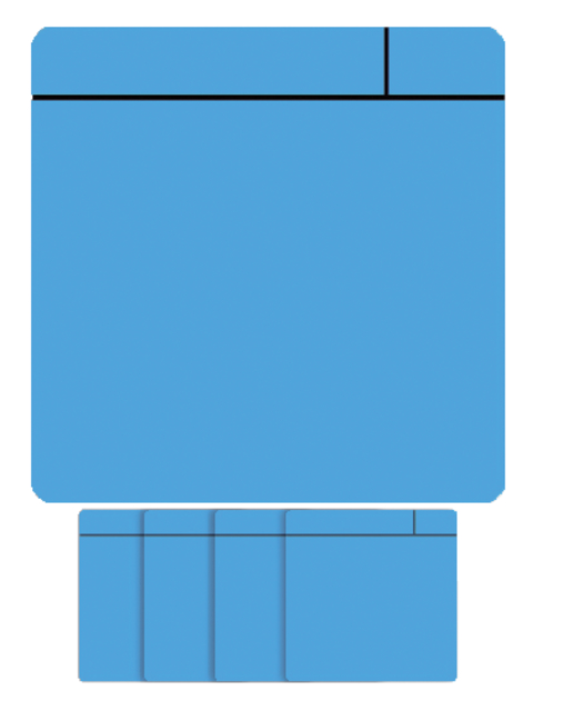 Aimant Scrum 75mmx75mm bleu ciel 5 pièces