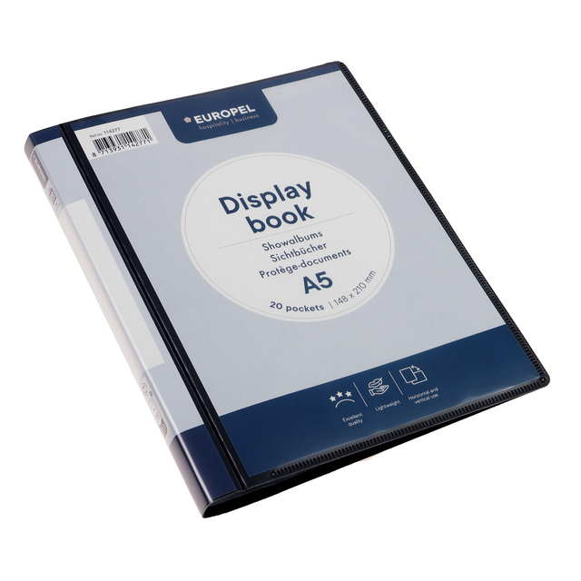 Chemise de présentation Europel Frontview A5 20 pochettes anthracite