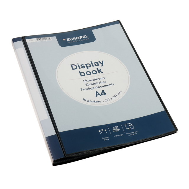 Chemise de présentation Europel Frontview A4 10 pochettes anthracite