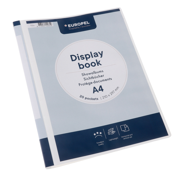 Chemise de présentation Europel Frontview A4 20 pochettes blanc