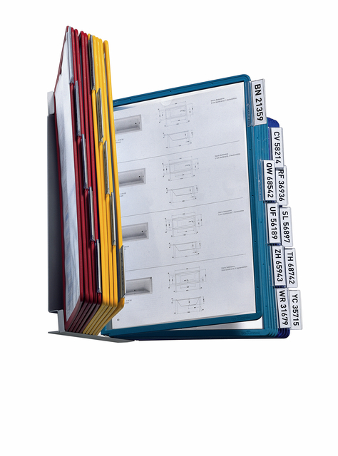 Support mural Durable Vario Wall avec 20 pochettes A4 assorti