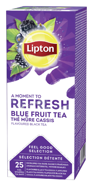 Thé Lipton Refresh mûres-cassis 25x 1,5g