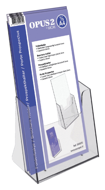 Porte-brochures Europel 1/3 A4 acryl