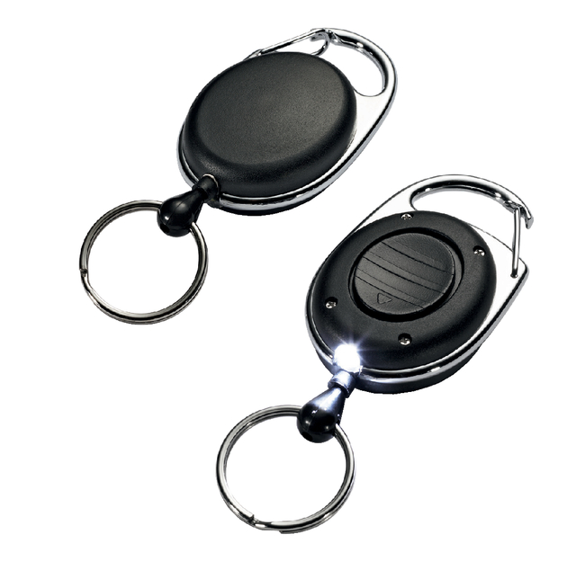 Enrouleur Durable 8198 avec anneau + lampe 800mm noir