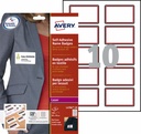 Naambadge etiket Avery L4786-20 80x50mm rood kader 200 stuks