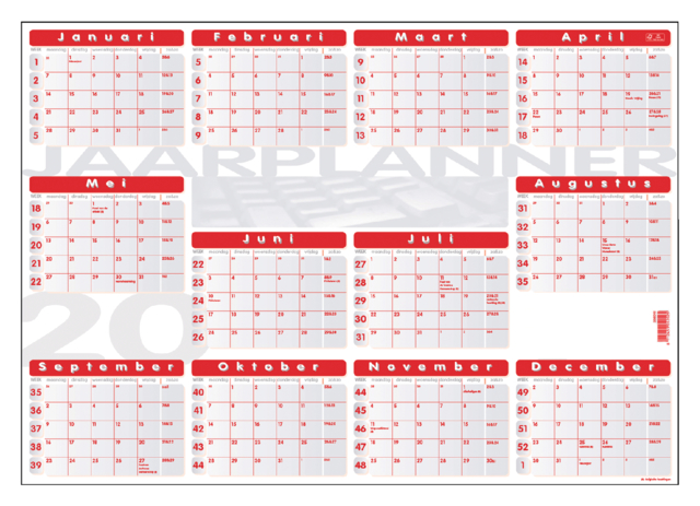 Jaarplankalender 2025 Quantore 48x68cm