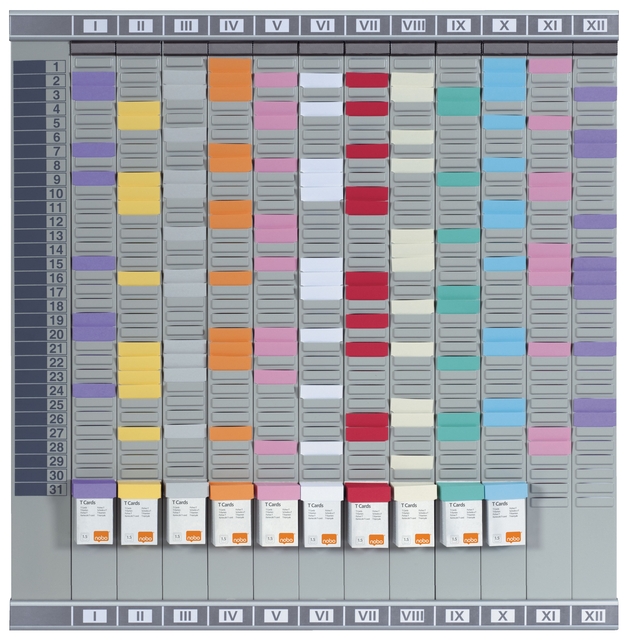 Kit Planning à fiches-T Nobo Professionnel 12 panneaux à 32 fentes