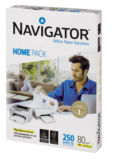 Kopieerpapier Navigator Homepack A4 80gr wit 250 vel