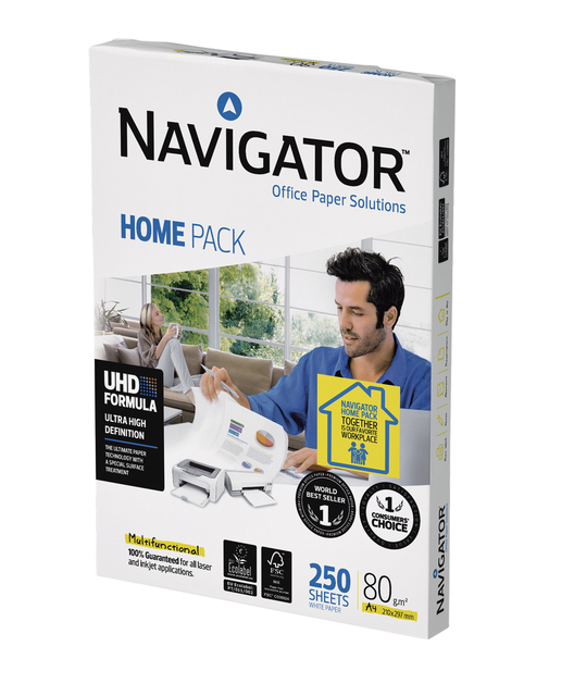 Papier copieur Navigator Homepack A4 80g blanc 250 feuilles