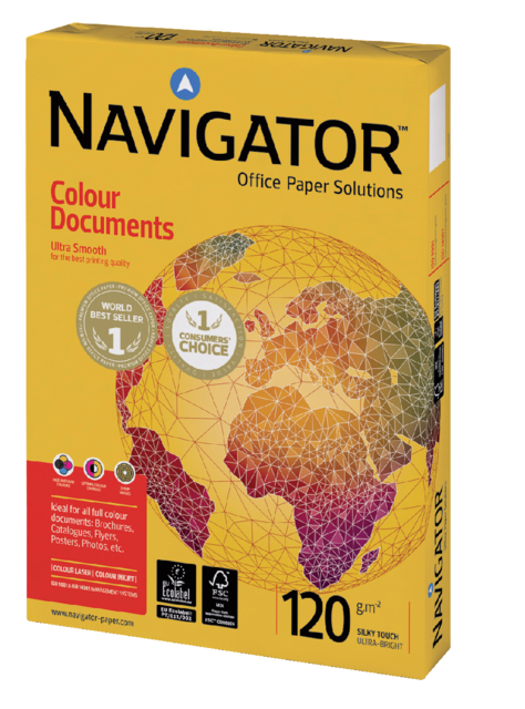 Papier copieur Navigator Colour Documents A4 120g blanc 250 feuilles