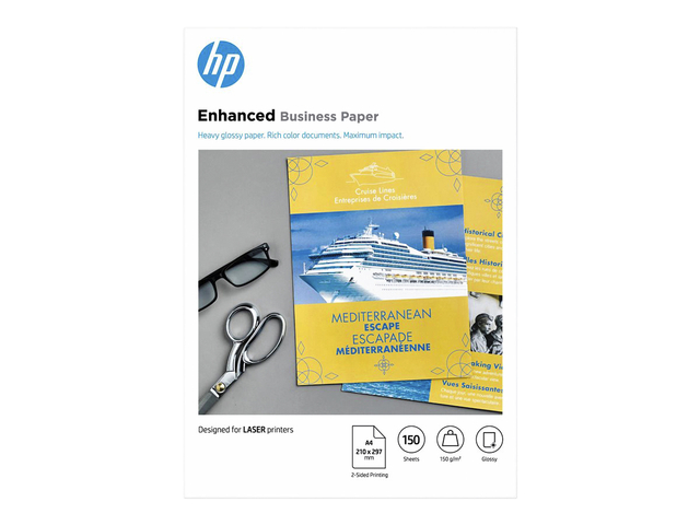 Papier photo laser HP CG965A A4 150g blanc brillant 150 feuilles