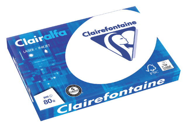 Kopieerpapier Clairefontaine Clairalfa A3 80gr wit 500 vel